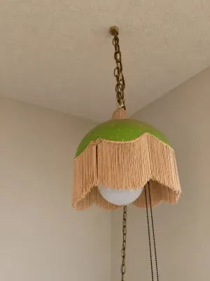 VINTAGE GREEN SWAG PENDANT LIGHT