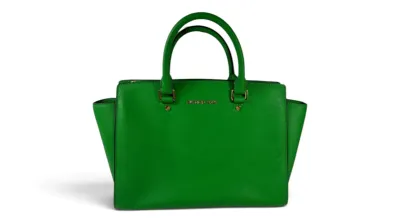 Sale Photo Thumbnail #20: Michael kors green leather bag