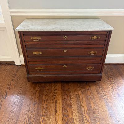 Marble Top Three-Drawer Chest