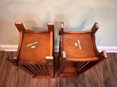 Pair of Mission Style Wooden Plant Stands