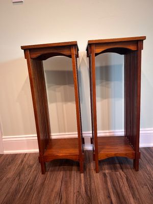 Pair of Mission Style Wooden Plant Stands