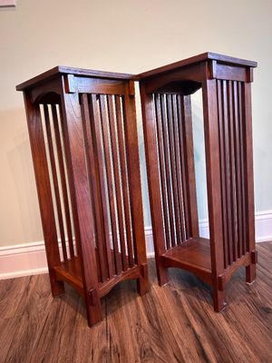 Pair of Mission Style Wooden Plant Stands