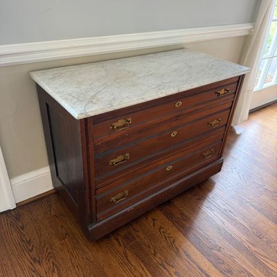 Marble Top Three-Drawer Chest