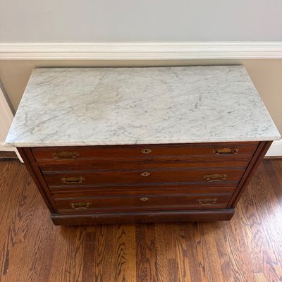 Marble Top Three-Drawer Chest