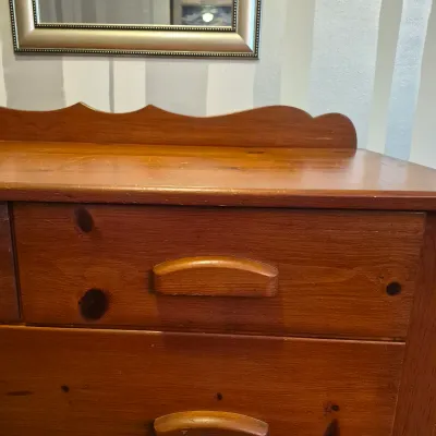 LOT 15X: Antique Solid Wood Chest of Drawers