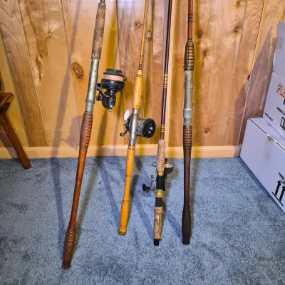 LOT 172B2: Collection of Vintage Fishing Rods and Reels