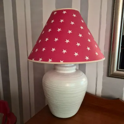 LOT 14X: Vintage H.T. Cushman Colonial Creation Red-Painted Chair & Lamp