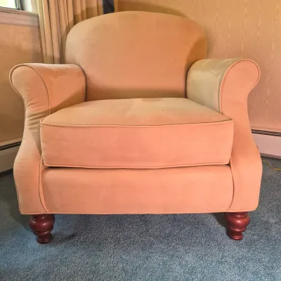LOT 20W: Broyhill Microfiber Chair and Ottoman
