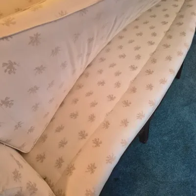 LOT 22W: Vintage Camelback Sofa with Hand-Carved Details & French Provincial Style Coffee Table