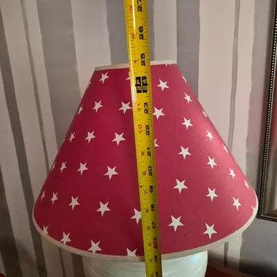 LOT 14X: Vintage H.T. Cushman Colonial Creation Red-Painted Chair & Lamp