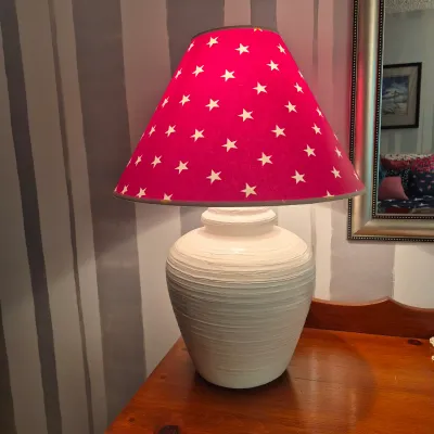 LOT 14X: Vintage H.T. Cushman Colonial Creation Red-Painted Chair & Lamp