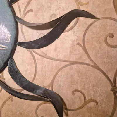 LOT 25L: Metal 34" Sunburst Hanging Decor-Indoor/Outdoor