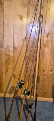 LOT 172B2: Collection of Vintage Fishing Rods and Reels