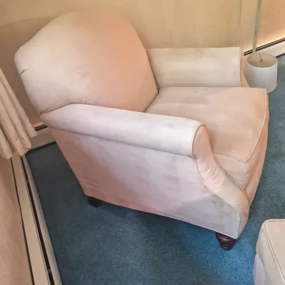 LOT 20W: Broyhill Microfiber Chair and Ottoman