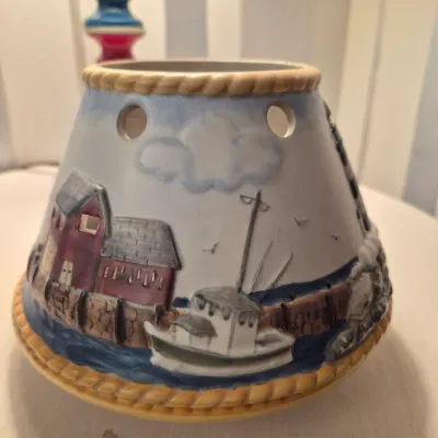 LOT 12X: Collection of Nautical/Americana Home Decor with Vintage Fiberglass Tray from Rexite by Eubanks