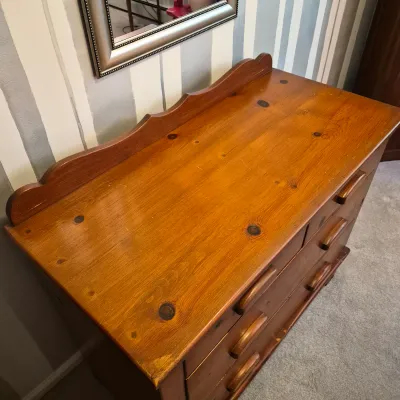 LOT 15X: Antique Solid Wood Chest of Drawers