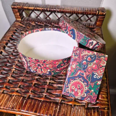 LOT 17X: Vintage Wicker 3-Tier Shelf with Collection of Trinkets