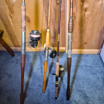 LOT 172B2: Collection of Vintage Fishing Rods and Reels
