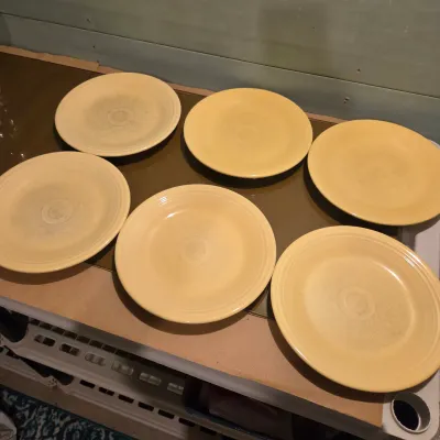 Sale Photo Thumbnail #210: Set of 13 Dinner plates in Fiesta Yellow