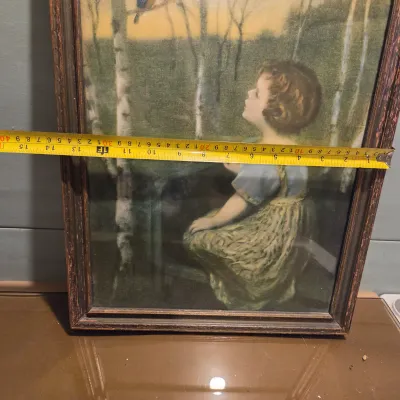 Sale Photo Thumbnail #500: 3 metal Laundry art - new. Old framed Bluebird of Happiness