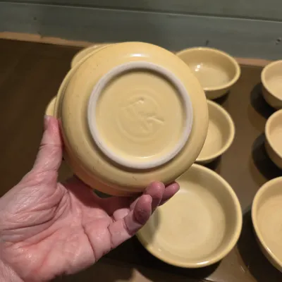 Sale Photo Thumbnail #246: Set of 9 small Fiesta Fruit bowls in Yellow