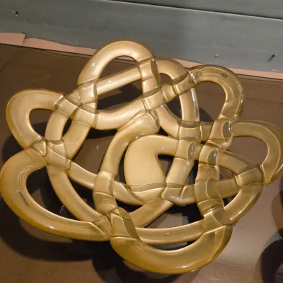 Sale Photo Thumbnail #346: You Guys!!!! These are AMAZING!!! Tags still on them Kosta Boda "Basket" in gold and silver. Designed by Anna Ehrner and very valuable
