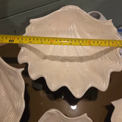 Sale Photo Thumbnail #385: Set of 5 Graduated Shell Bowls. these are fairly big and iridescent, super pretty. Some have a few chips
