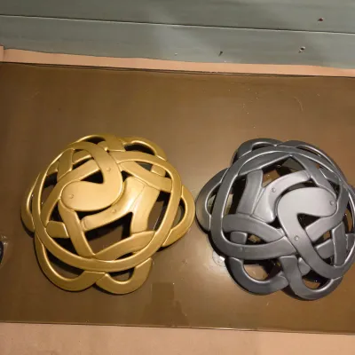 Sale Photo Thumbnail #349: You Guys!!!! These are AMAZING!!! Tags still on them Kosta Boda "Basket" in gold and silver. Designed by Anna Ehrner and very valuable