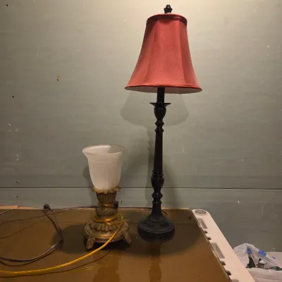 Sale Photo Thumbnail #391: Tall Candlestick Lamp and smaller table lamp