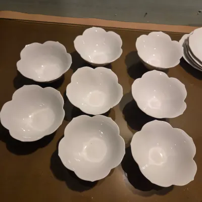 Sale Photo Thumbnail #550: Mixed Lot of White Lotus Dishes