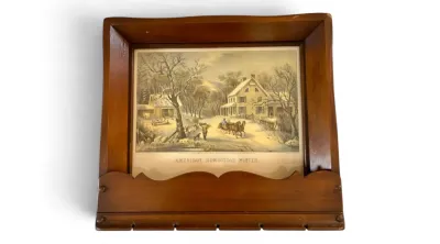 Sale Photo Thumbnail #13: Currier ives framed print