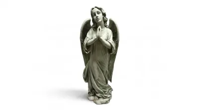 Sale Photo Thumbnail #27: Outdoor cement angel sculpture