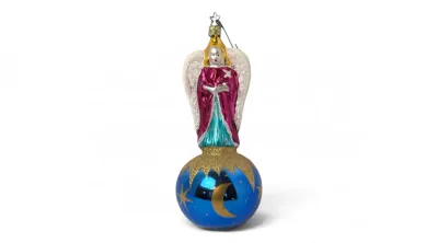 Sale Photo Thumbnail #40: Vintage german glass angel ornament