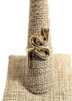 **NEW ARRIVAL** Size 8 Gold Colored SNAKE (No Stones) RING on a Gold Tone Setting (3.4g)