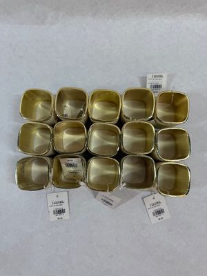 Set of 15 Z Gallerie Manta Ivory & Gold Napkin Rings NWT