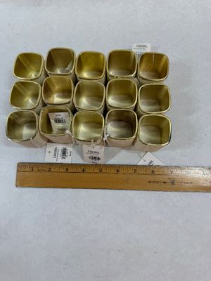 Set of 15 Z Gallerie Manta Ivory & Gold Napkin Rings NWT