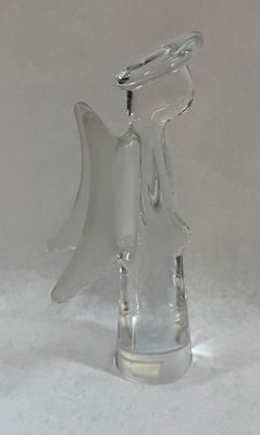 The Tuscany Collection Clear & Frosted Crystal Angel Figurine - 8.5 Inch