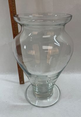 Large Clear Glass Urn Vase