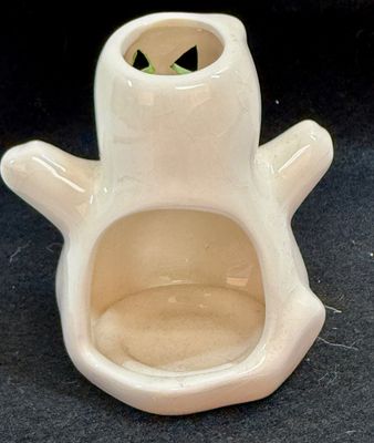 Vintage Iridescent Ceramic Ghost Candle Holder