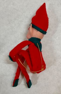 Vintage Japanese Pixie Elf and Plush Reindeer Christmas Figures 3 pc lot