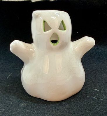 Vintage Iridescent Ceramic Ghost Candle Holder