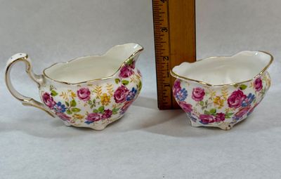 Royal Stafford 'June Roses' Bone China Creamer and Sugar Set