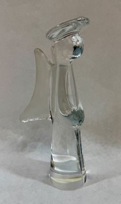 The Tuscany Collection Clear & Frosted Crystal Angel Figurine - 8.5 Inch