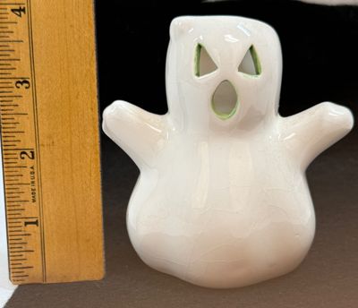 Vintage Iridescent Ceramic Ghost Candle Holder