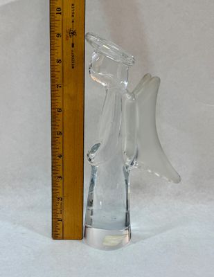 The Tuscany Collection Clear & Frosted Crystal Angel Figurine - 8.5 Inch