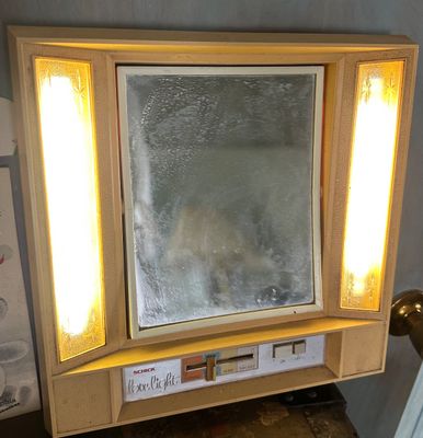 Sale Photo Thumbnail #167: Vintage Schick Love Light illuminated makeup mirror  that still works 