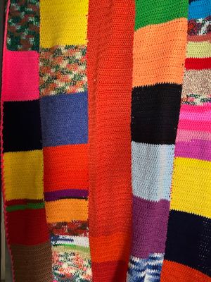 Sale Photo Thumbnail #144: Handmade crocheted patchwork afghan blanket 