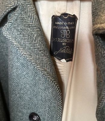 Sale Photo Thumbnail #125: Vintage gray herringbone wool coat Made in Italy Exclusively for Hudson's