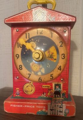 Sale Photo Thumbnail #22: Vintage Fisher-Price Music Box Clock toy 