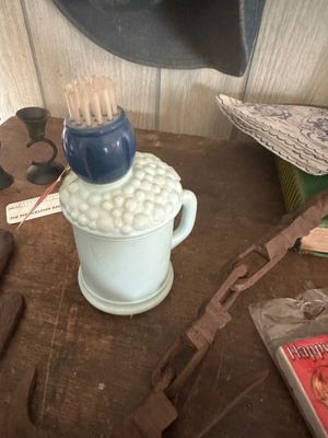 Sale Photo Thumbnail #152: Vintage Avon light blue glass beer stein aftershave decanter 